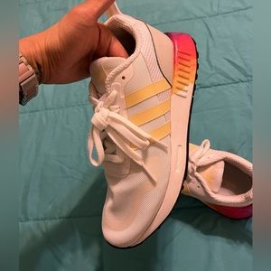Adidas Women's Multix Shoes, Size 6.5.                 White/Orange/Grey